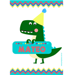 Stickers rect. gdes. Baby Dino 16u Pers